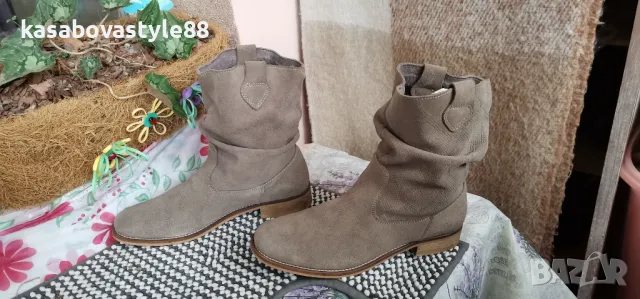 Боти с набран ефект  Basics 40.5н.Естествена кожа , снимка 7 - Дамски боти - 47987860