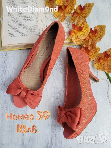 Празнични дамски обувки на ток номер 39 , снимка 12 - Дамски обувки на ток - 52355698