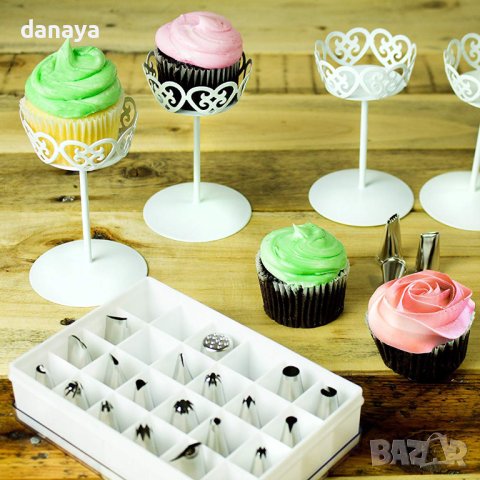 3495 Сладкарски метални накрайници за шприц пош 24 броя в комплект, снимка 8 - Аксесоари за кухня - 41019462