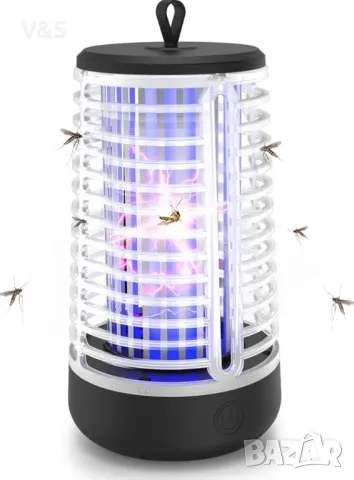 Зепер за комари,Мощен електрически уред против комари мухи и насекоми UV лампа, на батерия