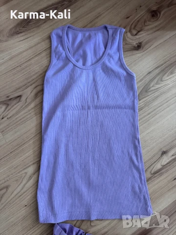 Лот къси панталони и потник в лилаво , снимка 2 - Къси панталони и бермуди - 50681410