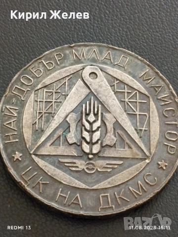 Рядък плакет 1978г. ЦК на ДКМС НАЙ ДОБЪР МЛАД МАЙСТОР 26377, снимка 4 - Антикварни и старинни предмети - 51328391