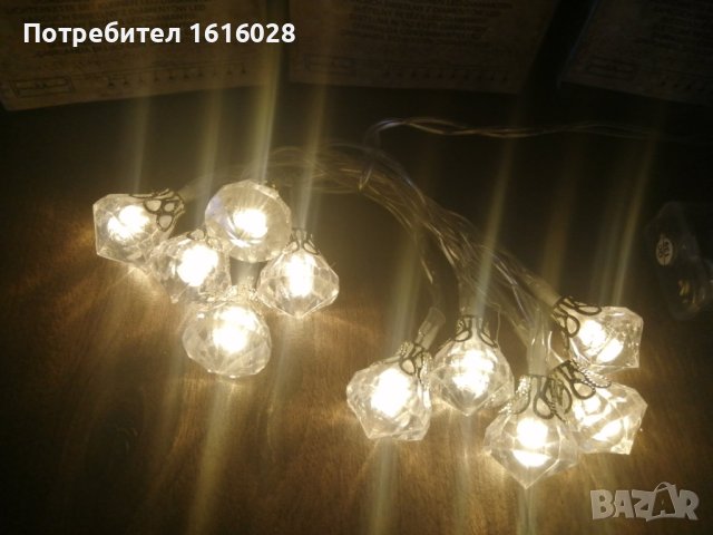 Гирлянд с LED - диаманди., снимка 9 - Лед осветление - 41567454