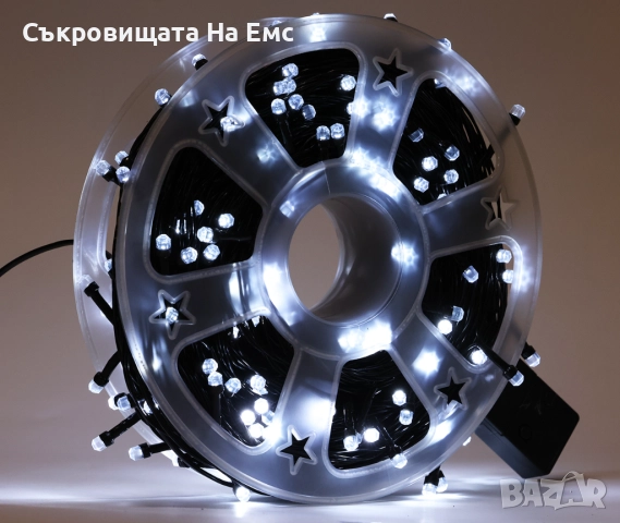 5️⃣0️⃣ МЕТРА Коледни LED Лампи Бяла Светлина 8режима на светене