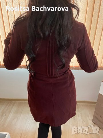 Палто цвят бордо, Radeks, размер М, снимка 7 - Палта, манта - 38896073