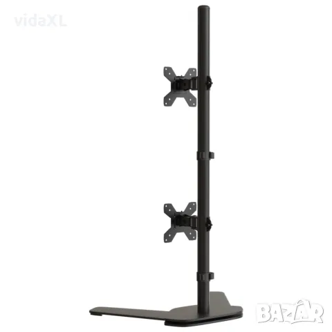 vidaXL Стойка за два монитора черна стомана VESA 75/100 мм, снимка 5 - Стойки, 3D очила, аксесоари - 56147324