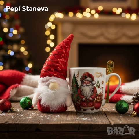 Коледен подаръчен комплект с чаша, лъжичка и мека играчка – моментална празнична атмосфера у дома, снимка 2 - Други стоки за дома - 52638111