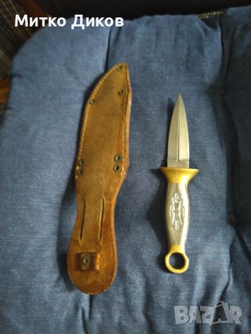 Кама 190х90мм маркова станлес тип Дж. Стейтън от Непобедимите-3 калъф естествена кожа с доп.преграда, снимка 15 - Ножове - 41536630