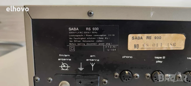 Ресивър SABA RS 930, снимка 12 - Ресийвъри, усилватели, смесителни пултове - 51414622