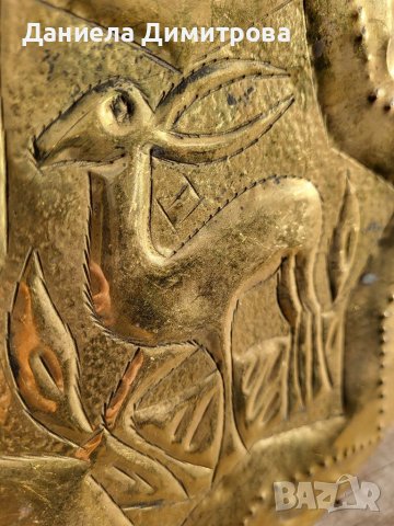 Месингова чиния, снимка 2 - Антикварни и старинни предмети - 39570986