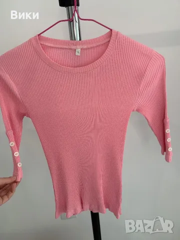 Розова блуза в размер S-M, снимка 4 - Блузи с дълъг ръкав и пуловери - 48981112