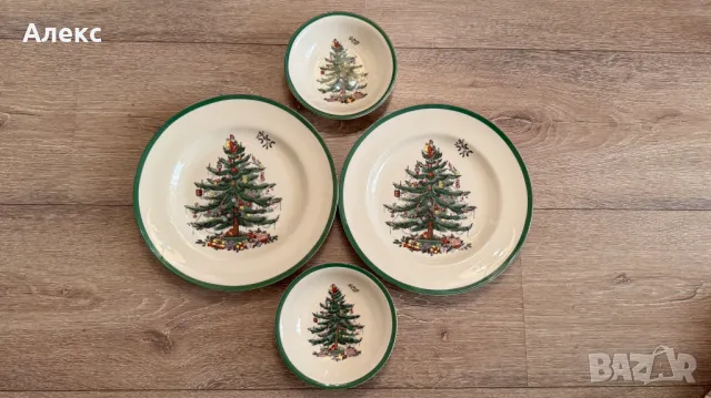 Spode –Коледни 2бр основни чинии+ 2бр. купички. Нови!, снимка 6 - Чинии - 48154518