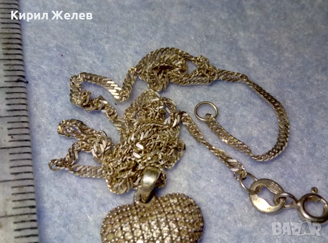 СКЪПОЦЕНЕН СРЕБЪРЕН ПЕНДАНТ СЪРЧИЦЕ сБЛЕСТЯЩИ ЦИРКОНИ и ФИНА СРЕБЪРНА ВЕРИЖКА СРЕБРО 925 КОЛИЕ 28710, снимка 7 - Колиета, медальони, синджири - 50532460