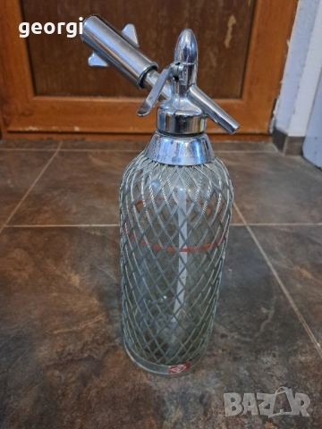 ретро стъклен сифон за газирана вода 30/6