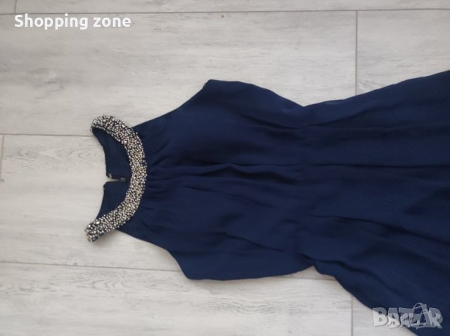 Дълга официална бална рокля в тъмно синьо, снимка 4 - Рокли - 40386041