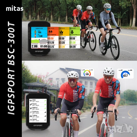 GPS компютър за велосипед BSC300T, 2.4-inch цветен сензорен екран, снимка 9 - Аксесоари за велосипеди - 53198330