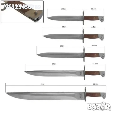 Щик"Ак-47", нож 2 модела- 5 размера +3 размера, снимка 7 - Ножове - 53841080