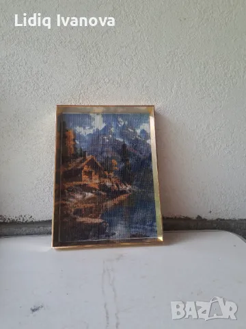 Диамантен гоблен къща в планината-готов и рамкиран, снимка 2 - Гоблени - 50273787