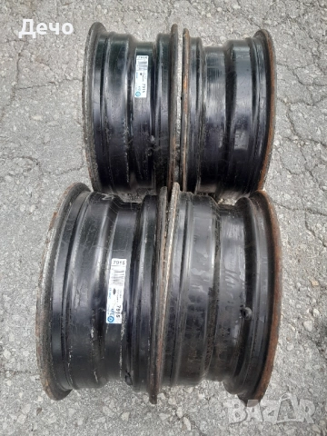 Стоманени джанти 15 Цола 4х100 57мм цент.отвор ЕТ43 за VW Opel без кривини и ударено, снимка 6 - Гуми и джанти - 51467906