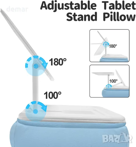 CGBE регулируема възглавница за таблет или електронен четец за легло, с възглавница, син и сив, снимка 3 - Други стоки за дома - 48199000