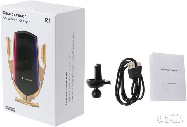 Smart Sensor R1 - aвтоматична стойка за кола, безжично зарядно, Fast Wireless Charger - Type C, снимка 5 - Зарядни за кола - 39915304