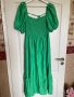 Дълга елегантна нова буфан ръкав къдри волани зелен зелена рокля Reserved, снимка 6
