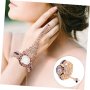 fashion 3v1 дамски часовник гривна и пръстен HOT SALE, снимка 1 - Гривни - 44443184