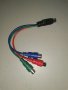 Аудио/ видео кабел - 3.5mm жак с 4 пина (видео букса) <-> 3 чинча, снимка 3