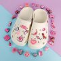 Нови 36 броя различни форми розови аксесоари за обувки Croc джапанки Момичета Подарък, снимка 8