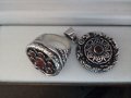 Уникален авторски масивен сребърен комплект с естествени карнеоли, снимка 5