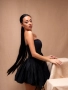 Къса Черна Дамска Рокля , снимка 4