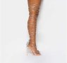 Дамски сандали с висок ток и връзки, снимка 1 - Сандали - 44304342