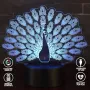 Холограмна 3D LED лампа Паун-дистанционно управление 16 цвята+други режими на управление, снимка 4