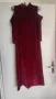 STRADIVARIUS| Вишнево червена кадифена рокля с дълъг ръкав и голи рамене , снимка 1