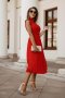 Елегантна червена рокля с дантела и тюл- нова S/M размер, снимка 1 - Рокли - 40458191