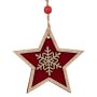 5 броя Дървени коледни звезди със снежинка, 8.5см, снимка 2