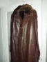 Кожено палто шуба с вълнена подплата и кожена яка, всичко естествена кожа, снимка 1