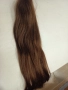 Естествена европейска коса 55см.100гр.с клипси , снимка 2