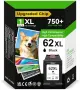 Нова HP 62XL черна касета за принтер Envy Officejet с чип 750 страници мастило печат офис, снимка 1