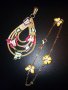 Уникален италиански лот злато и сребро  медальон с пеперуди ипозлата  , снимка 1 - Колиета, медальони, синджири - 35680985