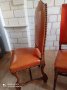 Комплект дървени столове с естествена кожа, снимка 4