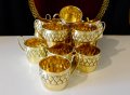 Позлатени чаши с разкошен релеф Wümak Germany 1899 г. , снимка 12