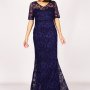 ИЗГОДНО Официална дълга дантелена дамска рокля в тъмно синьо и кралско лилаво от 269 на 179лв, снимка 3