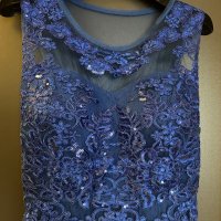 Официална синя рокля, размер XS/S, снимка 2 - Рокли - 44368847