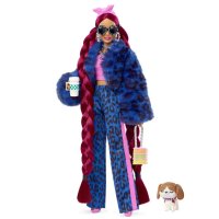 BARBIE EXTRA DOLLS със син леопардов екип HHN09, снимка 5 - Кукли - 44256580