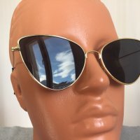 Нови Дамски Слънчеви Очила Модерни Златни Черни Огледални Котешка Форма, снимка 10 - Слънчеви и диоптрични очила - 44446608