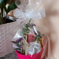 🌺 Ръчно изработени саксии с цветя от бебешки чорапки 🌼, снимка 6 - Бебешки чорапи - 34164776