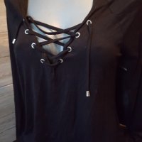 Готик блуза с връзки корсет на дълбоко деклоте, снимка 3 - Корсети, бюстиета, топове - 35958811