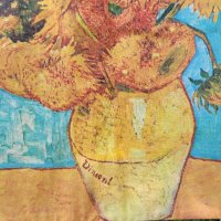 Платнена торбичка,чанта Ван Гог картини- Слънчогледите и Звездна нощ, снимка 7 - Чанти - 41844397
