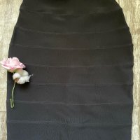 Бандажна черна къса еластична елегантна нова пола, снимка 3 - Поли - 39048509